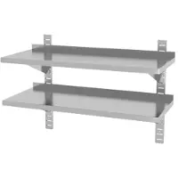 Hendi Étagère murale double | acier inoxydable | Réglable | 1000 x 400 x 600 mm