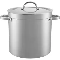 HorecaTraders Casserole haute en acier inoxydable | Ø24cm | 10L | gaz, électrique, céramique