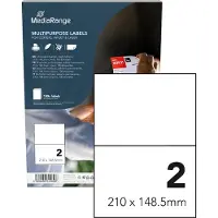 MediaRange MRINK141 Blanc permanent 100pièces(s) Étiquette auto-adhésive