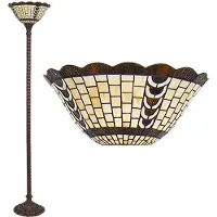 Clayre & Eef Lampadaire Tiffany Ø 38x186 cm Beige Marron Verre