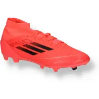 Adidas Bottes de football F50 League Mid Homme - Pack Vivid Horizon - Terrain ferme/terrain multiple - Rose Turbo/Noir Aurora/Métallique Platine Turbo