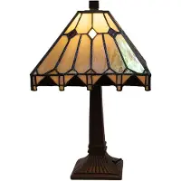 LumiLamp 5LL-5452 Lampe de table Tiffany Beige 23x23x38 cm E14 1x40W