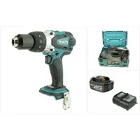 Makita BHP 458 LXT 18 V Li-Ion Perceuse-visseuse à percussion sans fil + Coffret MAKPAC + 1x Batterie + Chargeur