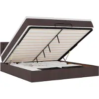 vidaXL Lit ottoman avec matelas brun foncé 180x200 cm Tissu