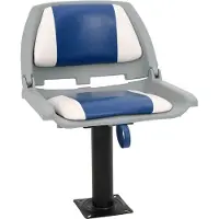 vidaXL Ensemble de siège de bateau pliable en 2 parties bleu et blanc 48x51x41 cm