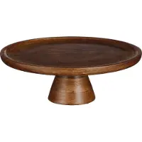 Mica Decorations Assiette à Gâteau Tallo - H10 x Ø30 cm - 100% Bois de Mangue FSC - Marron foncé