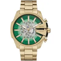 Diesel Montre à affichage analogique 'Mega Chief' or / vert