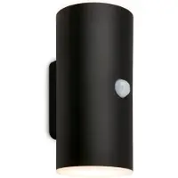Briloner Lima LED Applique murale extérieure, détecteur de mouvement, capteur crépusculaire, batterie, noir, dimensions : 15,5 x 7 x 8,5 cm