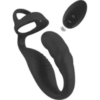 Rebel - vibromasseur prostatique avec anneau pénis et testicules (noir)