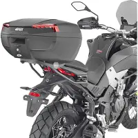 Givi TOPCASE E46 RIVIERA MONOLOCK PLAQUE 46L Noir/Rouge bleu