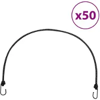 vidaXL Cordes élastiques avec bandes réfléchissantes et crochets 50pcs
