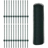 vidaXL Clôture hexagonale avec poteaux, 50 x 0,5 m, en acier revêtu de PVC