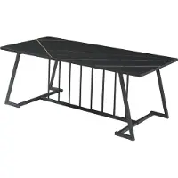 En.casa Table basse 'Nospoo' Table de salon avec structure métallique 120 x 60 x 46 cm aspect marbre, noir