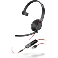 Poly Blackwire 5210 Headset Bandeau filaire Appels/Musique USB Type-A Noir Rouge 207577-03