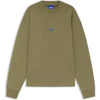 HUGO Sweat en pur coton avec badge logoté