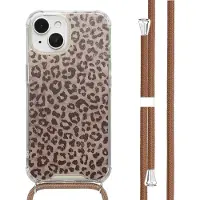 IMoshion Coque Design avec cordon pour Apple iPhone 15 - Leopard Mood