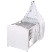 Roba set de lit complet 'Little Stars', blanc, 79x153cm incl. literie, ciel de lit, nid, matelas
