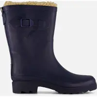 XQ | Bottes de pluie pour dames | Fausse fourrure | Marine | Taille 41 | Bottes de pluie doublées