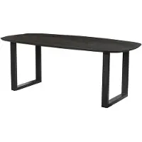 Rousseau Table de salle à manger ovale 'Isabo' 200x100 cm - bois de magnolia noir