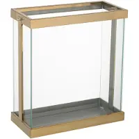 J-Line Lanterne rectangle enma fer/verre or small