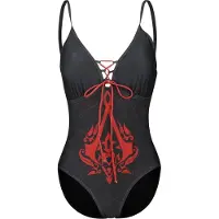 Assassin's creed Maillots de bain Gaming de - Emblème - S - XXL - pour Femme - noir/rouge - Taille XXL