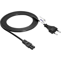 Akyga Câble d'alimentation (1x prise européenne - 1x prise pour petits appareils C7) 3 m Noir (3 m), Câble d'alimentation, Noir