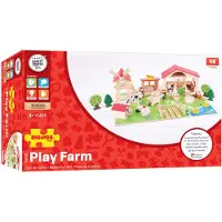Bigjigs Ferme de jeu en bois avec accessoires, 48dlg.