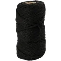 Creativ Company Macramé-Kordel, Schwarz, L 55 m, D 4 mm, 330 g/ 1 Rolle