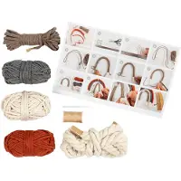 Creativ Company Kit de bricolage Mini Macramé Arc-en-ciel, Kit de travail manuel, Multicolore