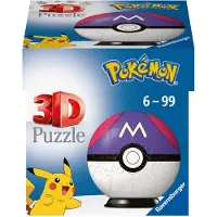 Ravensburger 3D Puzzle 11564 - Puzzle Ball Pokémon Pokéballs - Balle de Maître - (EN) Master Ball - 54 (54 pièces)