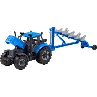 Cavallino Toys Tracteur jouet Cavallino bleu avec charrue Échelle 1:32 Ferme