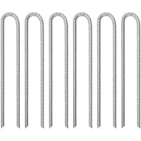 vidaXL Piquets de tente 6 pcs forme de U 41,5 cm Ø12mm acier galvanisé