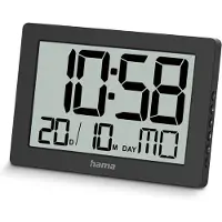 Hama Horloge murale numérique "Ko Tao", noire