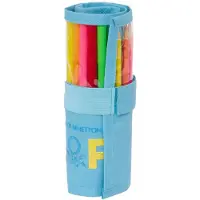 Big Buy Cooking Trousse à crayons Benetton Spring Rabattable Bleu ciel 7 x 20 x 7 cm (27 pièces)