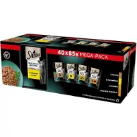 Sheba Selection Select Slices Arômes de volaille 40x85 g en morceaux de sauce avec : canard, poulet, volaille, canard et dinde pour chats adultes