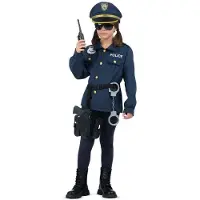 MOM Police Junior Costume Bleu 5-7 Years Enfants