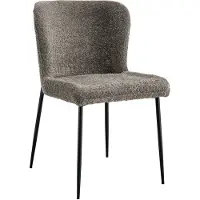 Molecule Chaise Lisa Bouclé couleur sable - Pieds en métal, H 85 x L-L 50 x P-P 62 cm