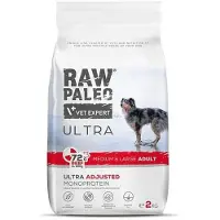 Raw Paleo VETEXPERT Ultra Beef Medium&amp;Large Adult - Croquettes avec viande de bœuf pour les chiens adultes de moyennes et grandes races - 2 kg