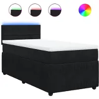 vidaXL Lit boxspring avec matelas noir 90x190 cm velours