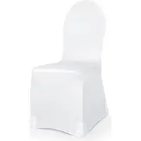 Party Deco Tissu housse de chaise élastique, onsize, 200g, 1 pièce, blanc (1 pcs)