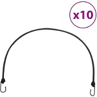 vidaXL Cordes élastiques avec bandes réfléchissantes et crochets 10pcs