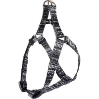 Flamingo Harnais Step & Go Sadie noir/blanc, dimensions : 35-50 cm / 15 mm