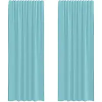 vidaXL Voile Rideaux avec poches pour tringles 2 pcs. Turquoise