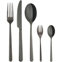 Sambonet Couverts Linear, 30 pièces, acier inoxydable/PVD noir