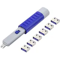 Renkforce USB Port Lock RF-4714586 6er Set Silver, Blue incl. 1 Key RF-4714586 (RF-4714586)