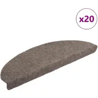 vidaXL Tapis d'escalier autocollants 20 pièces 65 x 21 x 4 cm Beige Demi-rond Grand