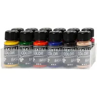 Creativ Company Textilfarbe Halbdeckende Textilfarbe, 12x50ml