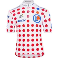 Santini Tour De France Overall Leader Short Sleeve Jersey Blanc 5 Years Enfants