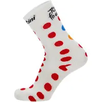 Santini Chaussettes de cyclisme classiques - TOUR DE FRANCE 2023 - Rouge/Blanc XL