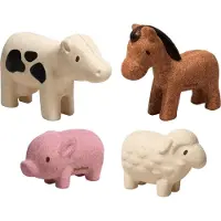 Plantoys Figurines de la ferme - - 4 animaux inclus - Dès 12 mois